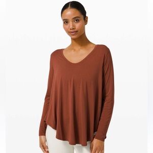 lululemon Up For Down Time Long Sleeve Shirt in Dark Terracotta